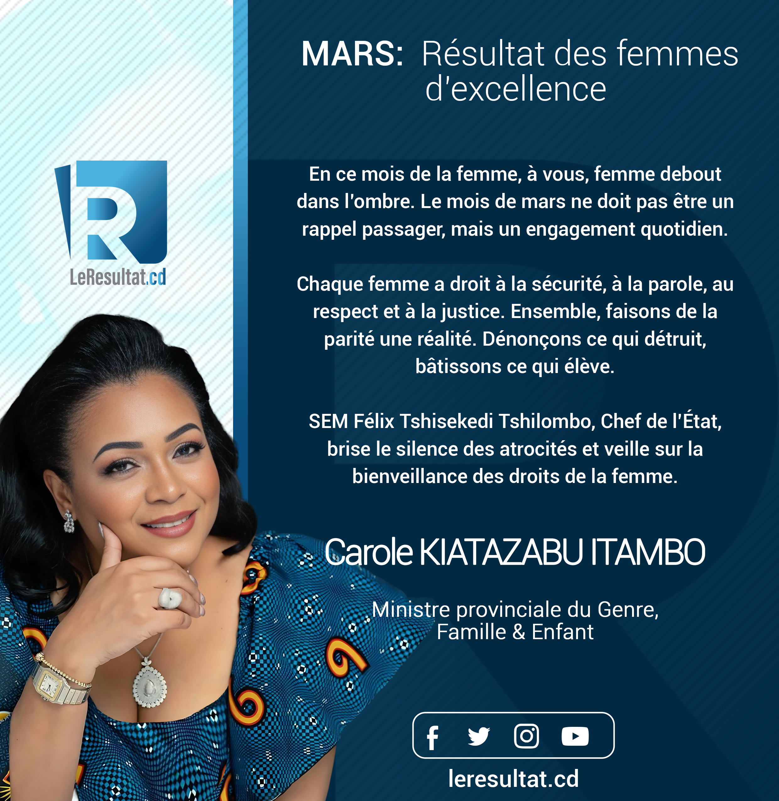 IMG_5378 Résultat des femmes d’excellence : « Le mois de mars ne doit pas être un rappel passager, mais un engagement quotidien », Carole Kiatazabu