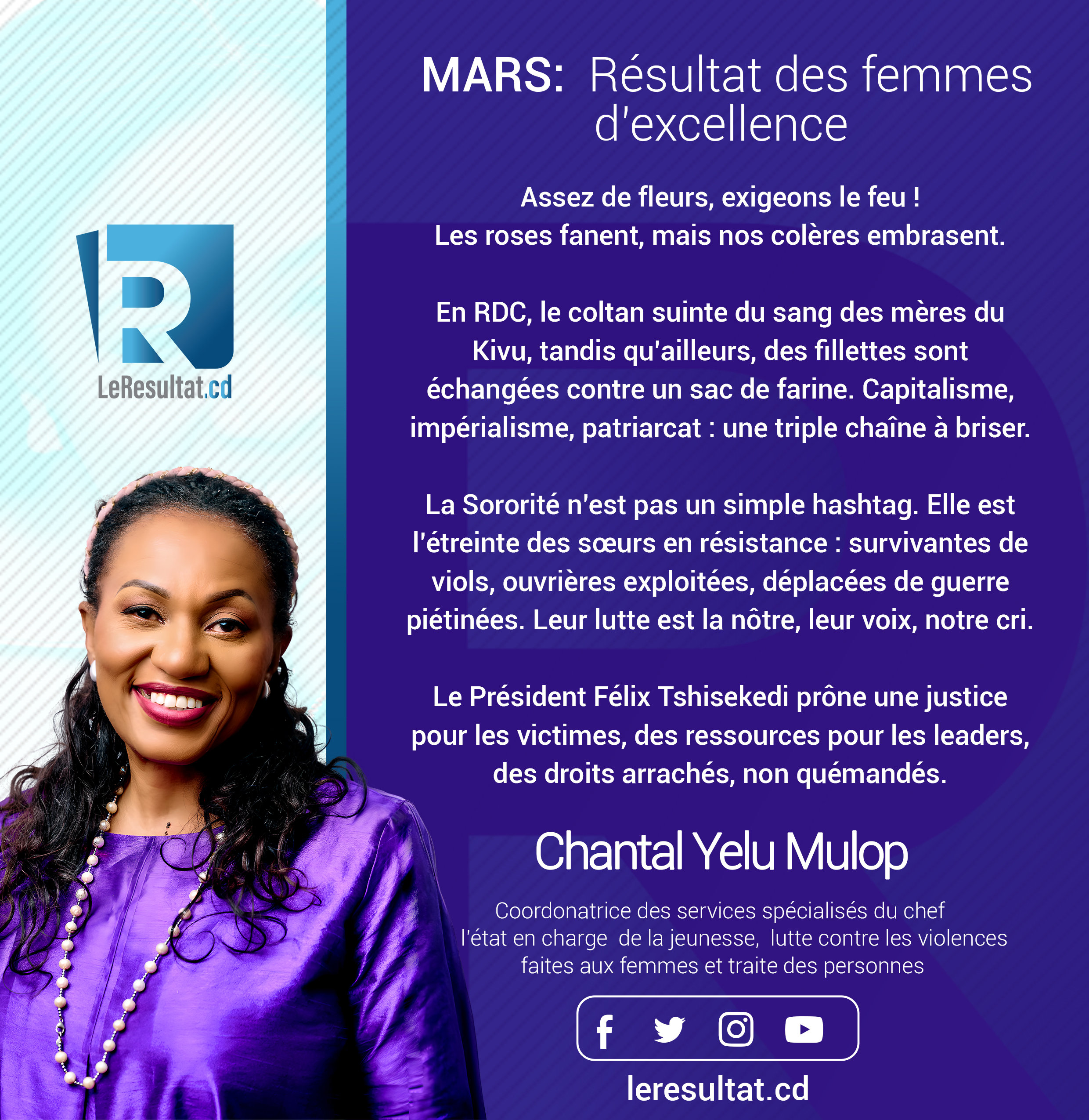 IMG_5385 Résultat des femmes d’excellence : Chantal Yelu Mulop s’exclame “Assez de fleurs, nous voulons le feu !”